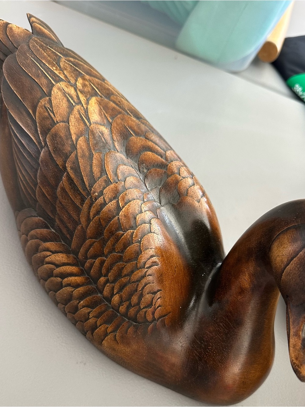 Vintage hand carved duck